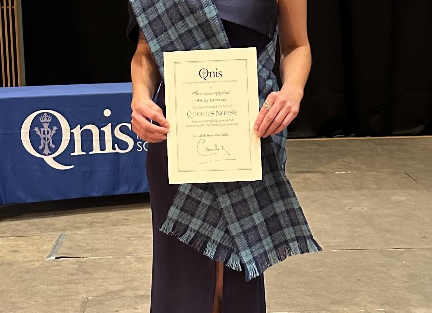 Ashley Lawrence receiving her Queen's Nurse Title