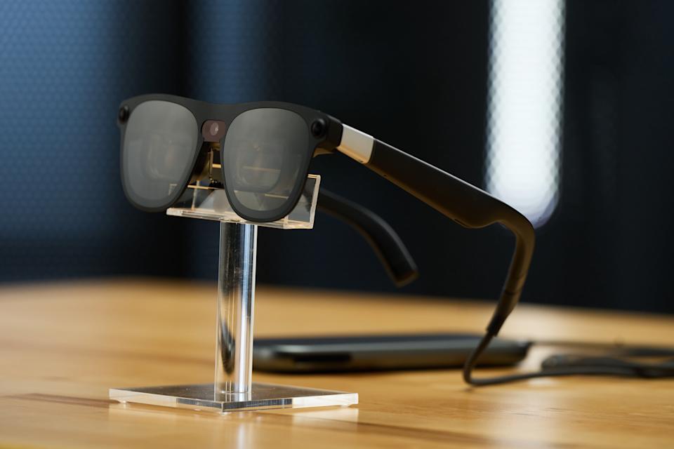 Unfortunately, I wasn't allowed to take photos of Xreal's Project Aura smart glasses, as the model I used was still an early pre-production unit. So here's a shot provided by Google instead.