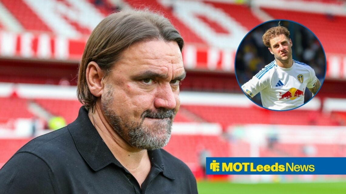 Daniel Farke next to Joe Rodon