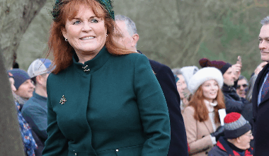 Sarah Ferguson walks to church at Sandringham