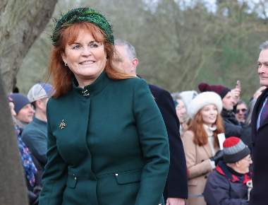 Sarah Ferguson walks to church at Sandringham