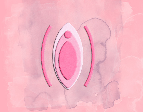 pink paper conceptual image of vagina