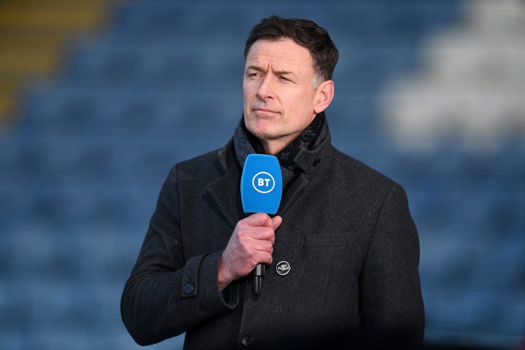 Pundit Chris Sutton speaks prior to Leicester City v West Bromwich Albion - Premier League