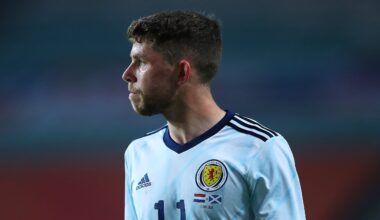 Ryan Christie shows off Celtic jerseys as he reacts to Scotland's 2026 World Cup draw