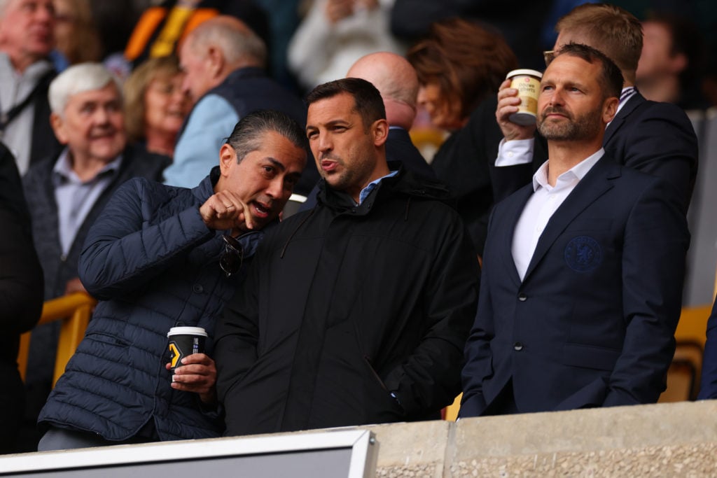 Chelsea owner Behdad Eghbali and directors Paul Winstanley and Laurence Stewart at Wolves game