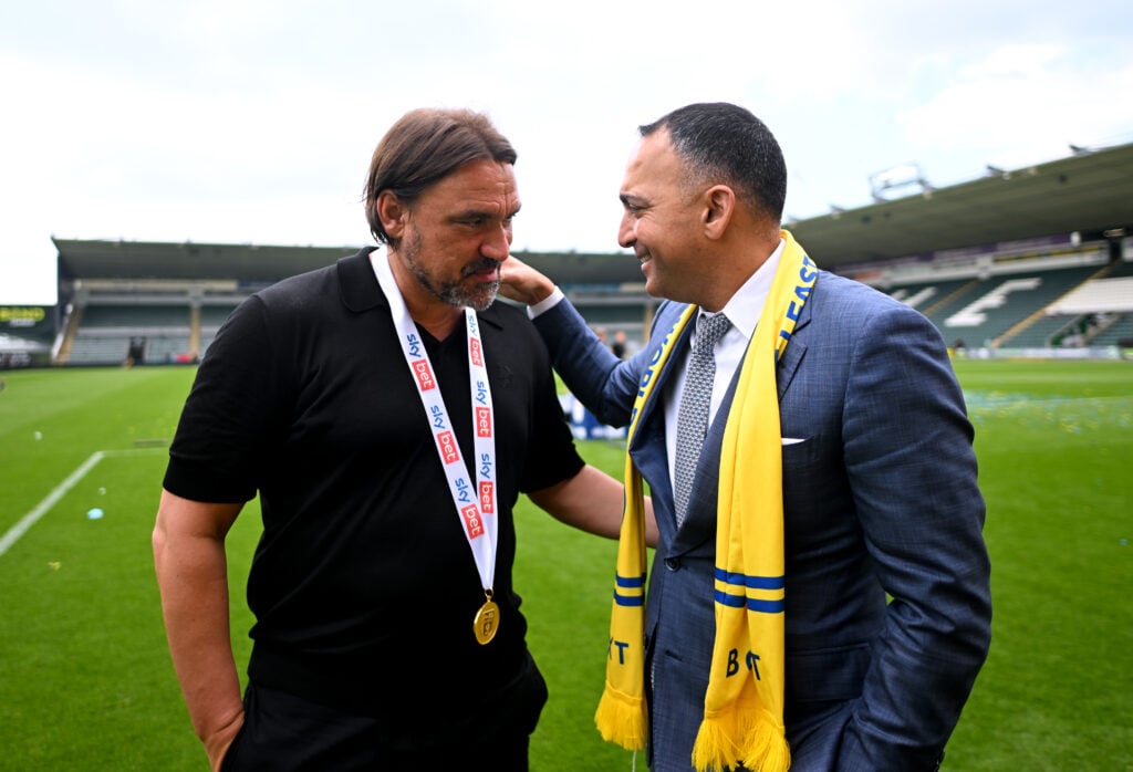 Daniel Farke speaking to Paraag Marathe