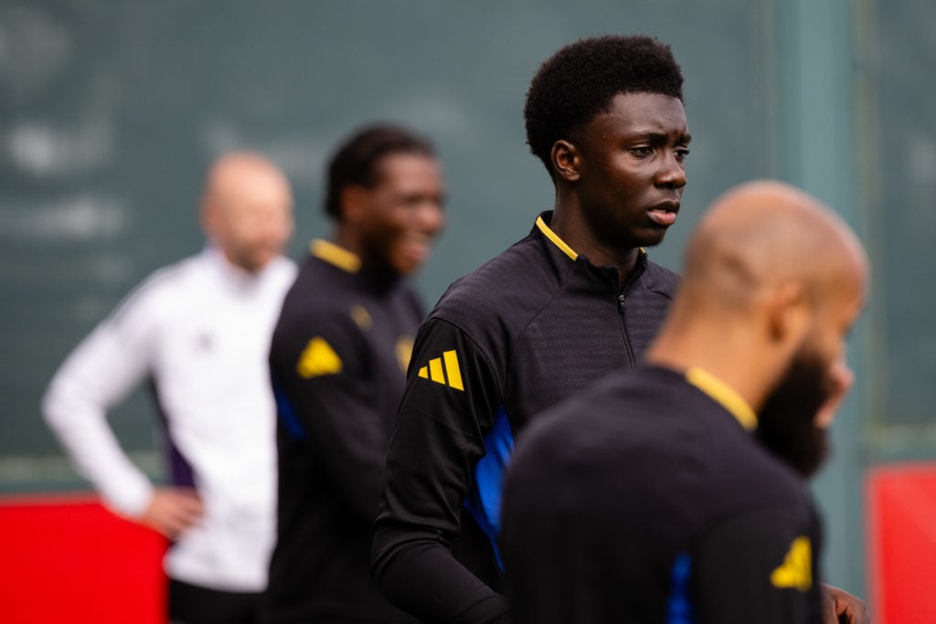 Jayden Ngwashi during Manchester United training.