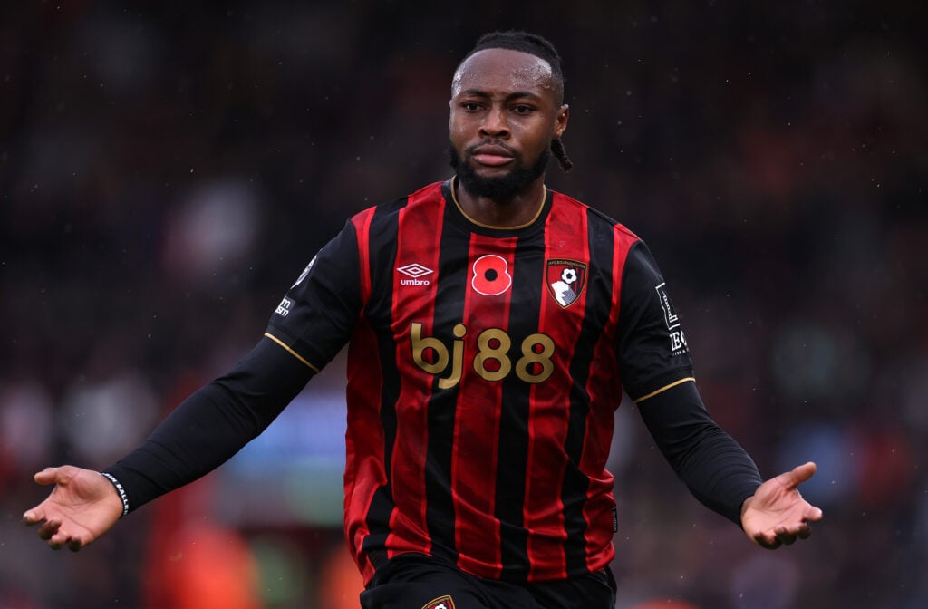 Antoine Semenyo pictured in action during Bournemouth's Premier League match against Nottingham Forest at Dean Court.