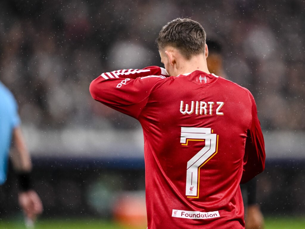 Florian Wirtz in action for Liverpool.