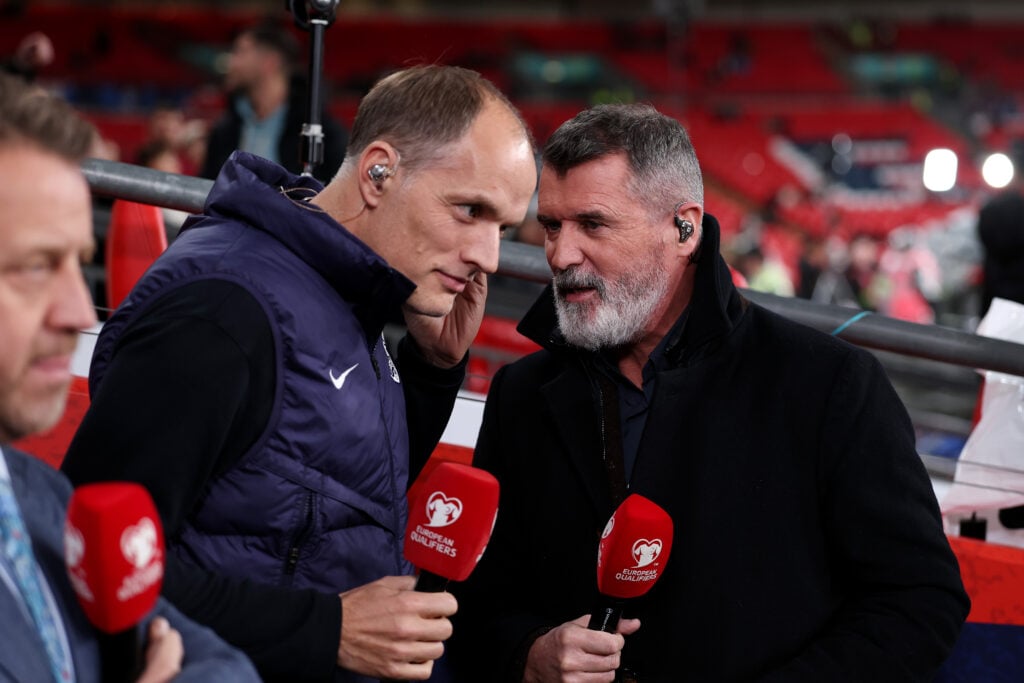 Thomas Tuchel being interviewed by Roy Keane.