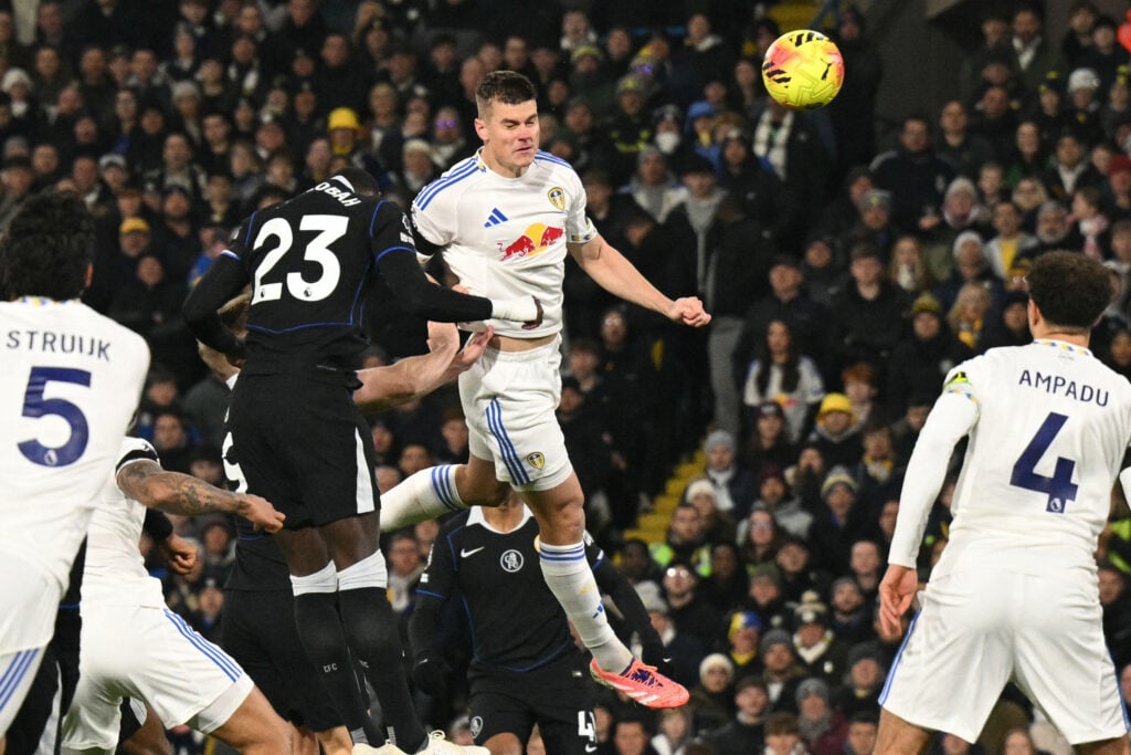 Jaka Bijol in action for Leeds United