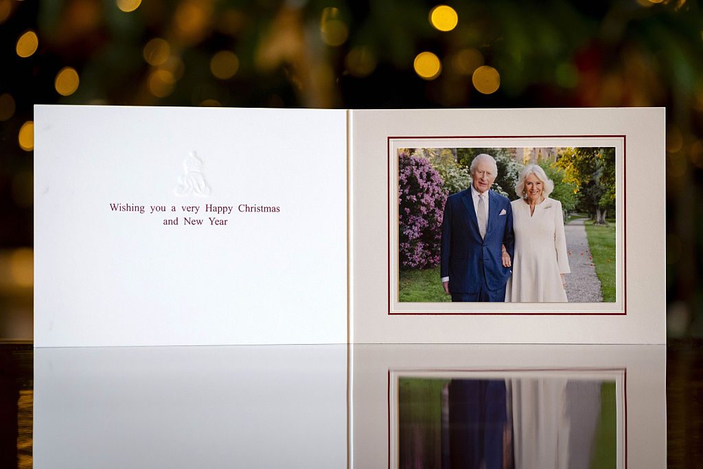 LONDON, ENGLAND - DECEMBER 6: (EDITORIAL USE ONLY. IMAGE MUST NOT BE USED AFTER DECEMBER 31, 2025 WITHOUT PRIOR PERMISSION FROM BUCKINGHAM PALACE) In this photo released today but taken on Monday December 1, 2025, the 2025 Christmas card for King Charles III and Queen Camilla is displayed on a table in Windsor, United Kingdom. Copyright of the photograph featured on the card rests with Chris Jackson/Getty Images. Publications are asked to credit © Photograph Chris Jackson/Getty Images/PA Copyright of the photo of the card itself belongs to PA. The photograph of the Christmas card is being made available through PA Media on condition that: The photograph should be solely used for news editorial purposes only. It is not approved for use on souvenirs, or memorabilia; or anything similar. No charge should be made for the supply, release or publication of the photograph. There shall be no commercial use whatsoever of the photograph. The photograph must not be digitally enhanced, manipulated or modified in any manner or form and must include all of the individuals when published. The photograph shall not be used after 31st December 2025 without prior permission from Buckingham Palace. The 2025 Christmas card of King Charles III and Queen Camilla uses a photograph of them posed in the grounds of Villa Wolkonsky, in Rome, during their state visit to The Republic of Italy in April 2025. The photograph was taken to mark The King and Queen