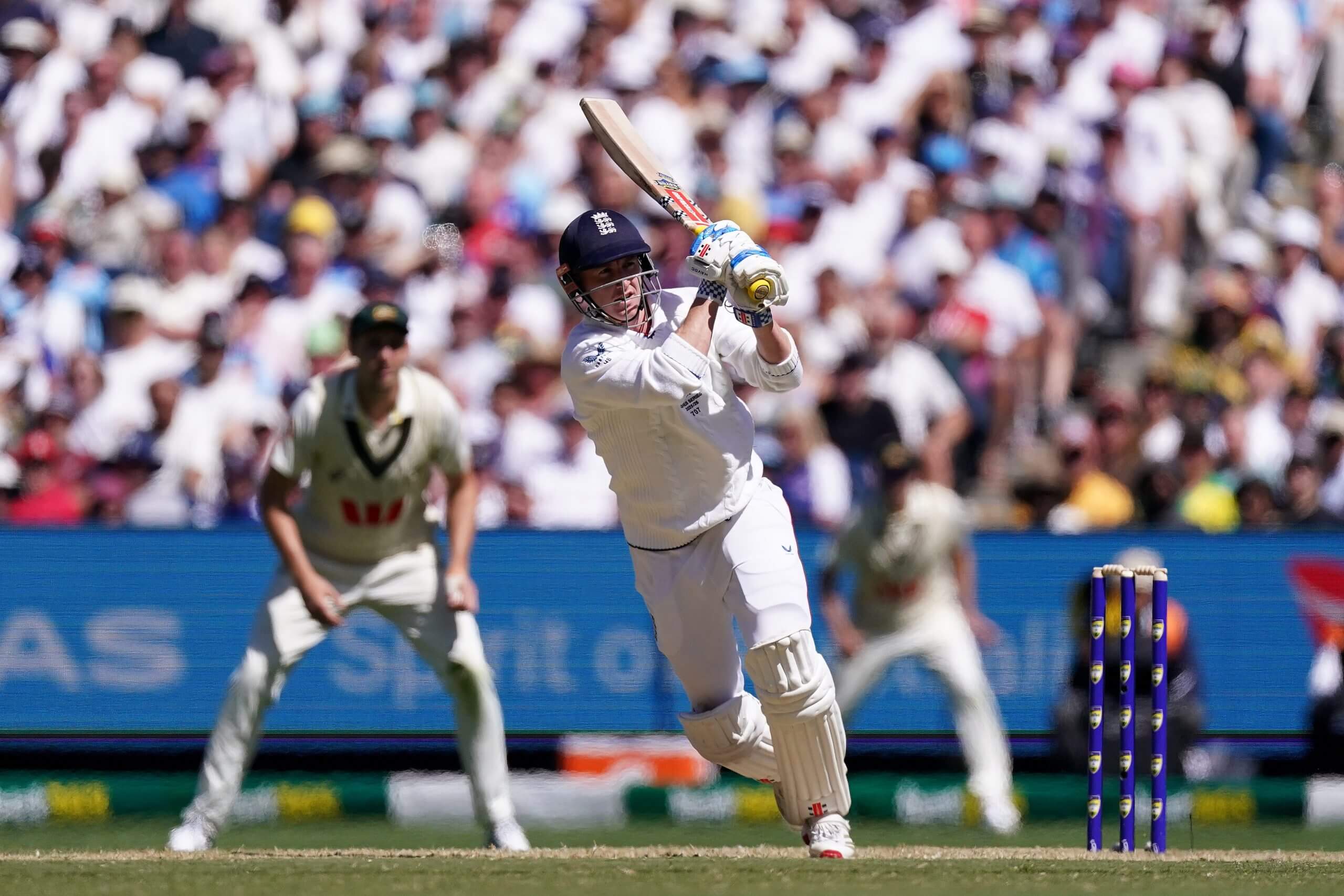 Harry Brook hits to leg at the MCG