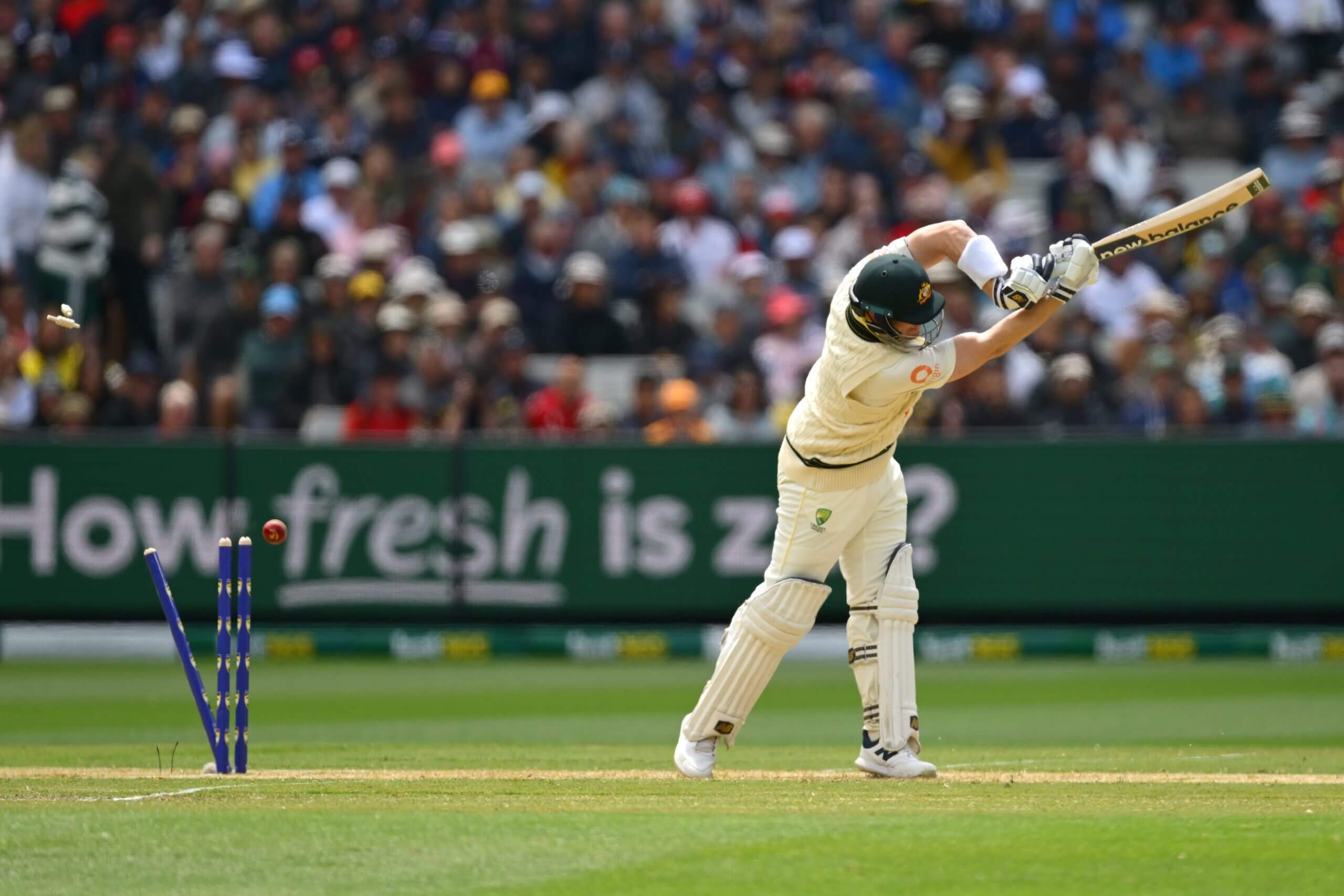 Steve Smith is castled by Josh Tongue for nine