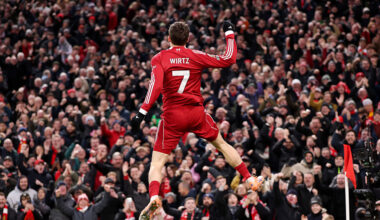 Florian Wirtz celebrates against Wolves