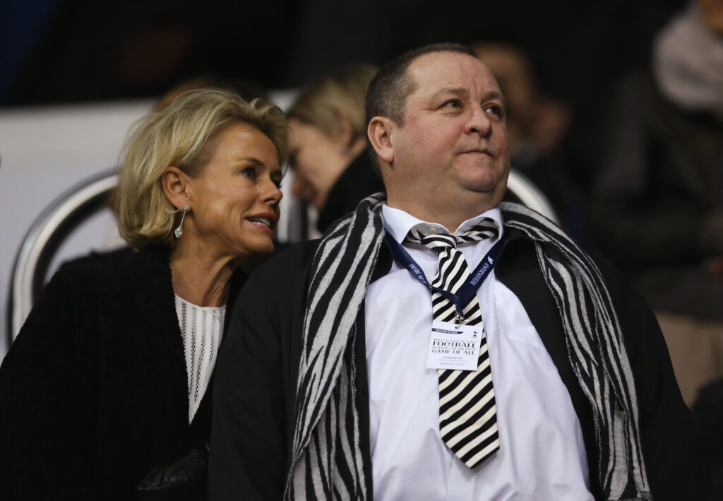 Mike Ashley oversees a Newcastle United game.