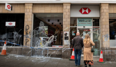 HSBC vandalism in Edinburgh linked to pro-Palestine group