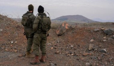 Israeli army soldiers near the Syrian border in southern Syria, December 7, 2025.