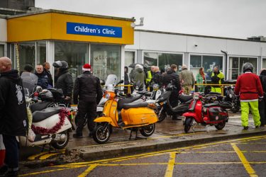 Scooters parked up outside the children's clinic Pic: LTHTR
