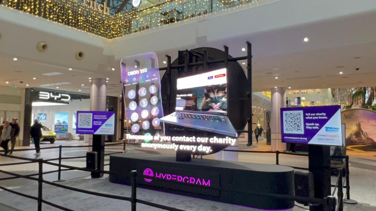 Crimestoppers uses 3D holographic tech for first time to promote its anonymous reporting service