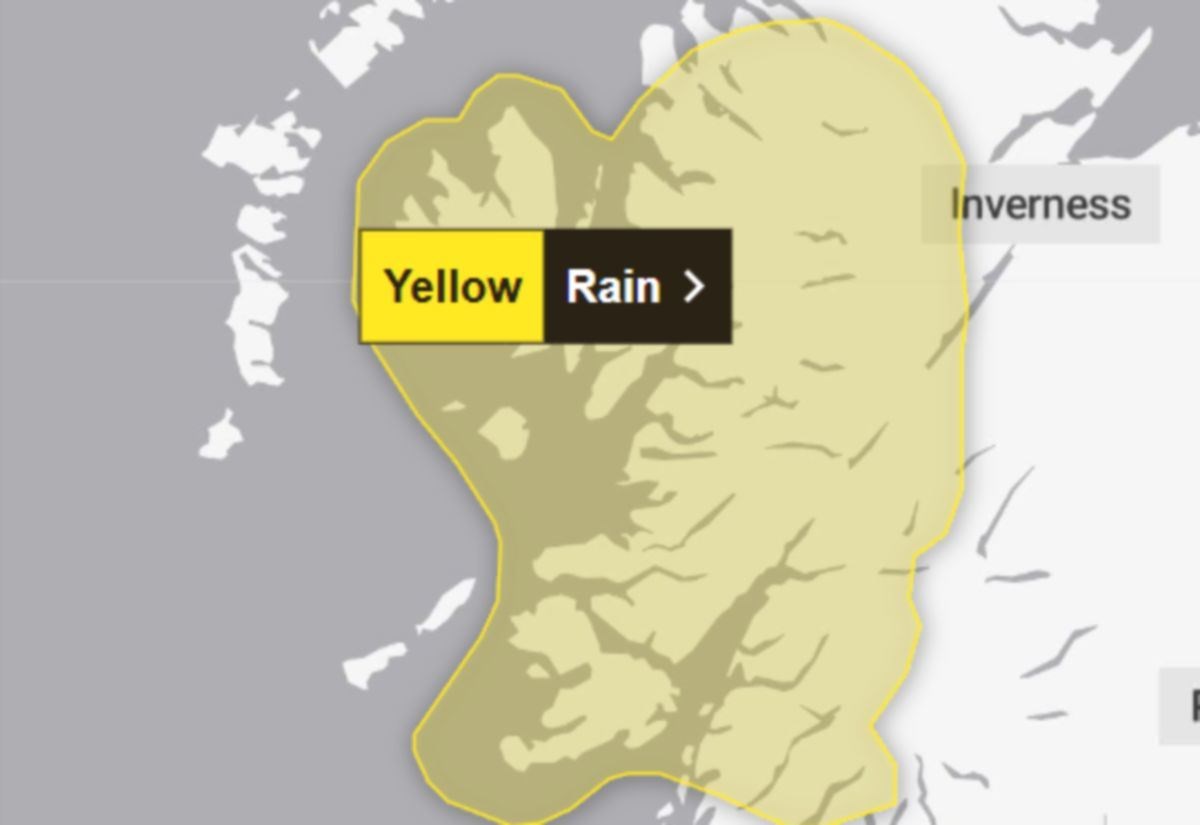 Yellow weather warning issued as western Scotland prepares for rain and wind this weekend