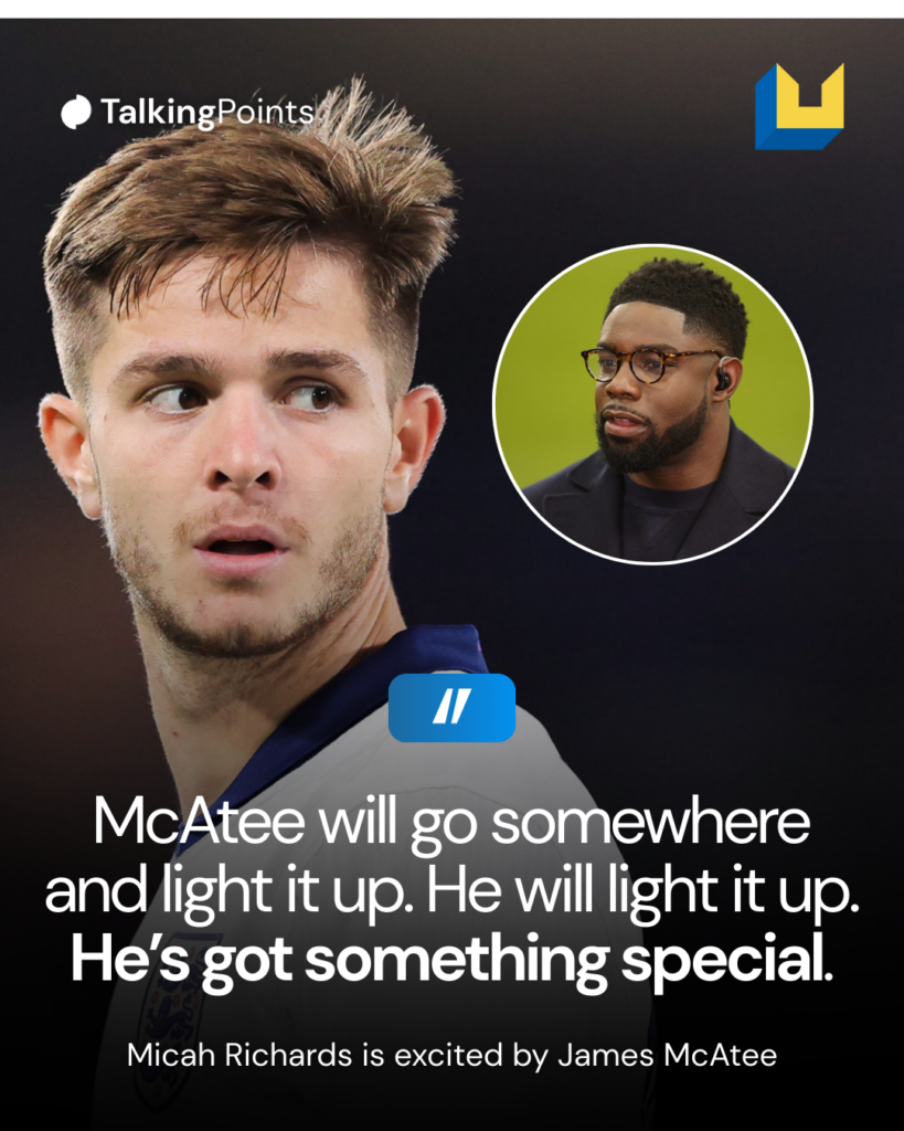 Micah Richards hyping up Nottingham Forest star James McAtee, amid new links with Leeds United.