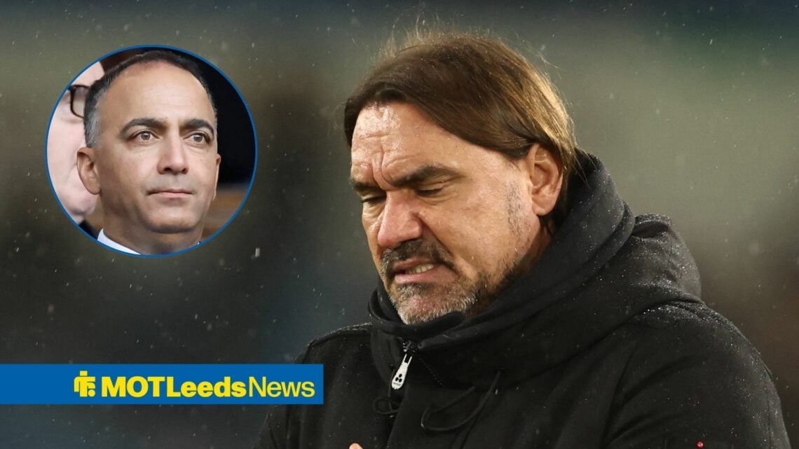 Leeds United manager Daniel Farke and Paraag Marathe in circular inset