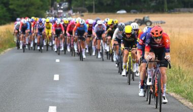 GUERET, FRANCE - JULY 30: Lily Williams of The United States and Team Human Powered Health leads the peloton during the 4th Tour de France Femmes 2025, Stage 5 a 165.8km stage from Chasseneuil-du-Poitou (Futuroscope) to Gueret / #UCIWWT / on July 30, 2025 in Gueret, France. (Photo by Tim de Waele/Getty Images)