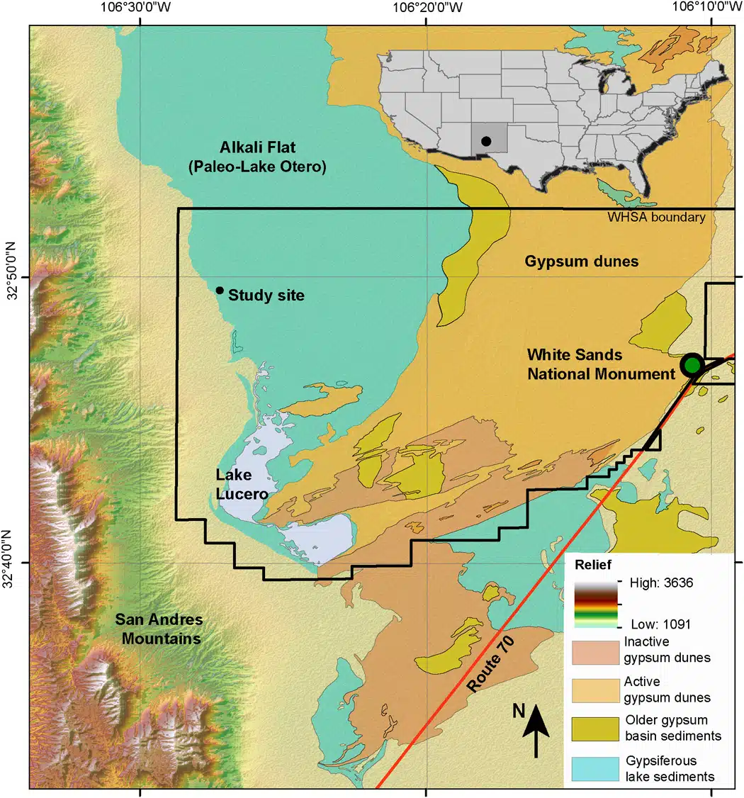 Map Showing The Study Site Within White Sands National Monument