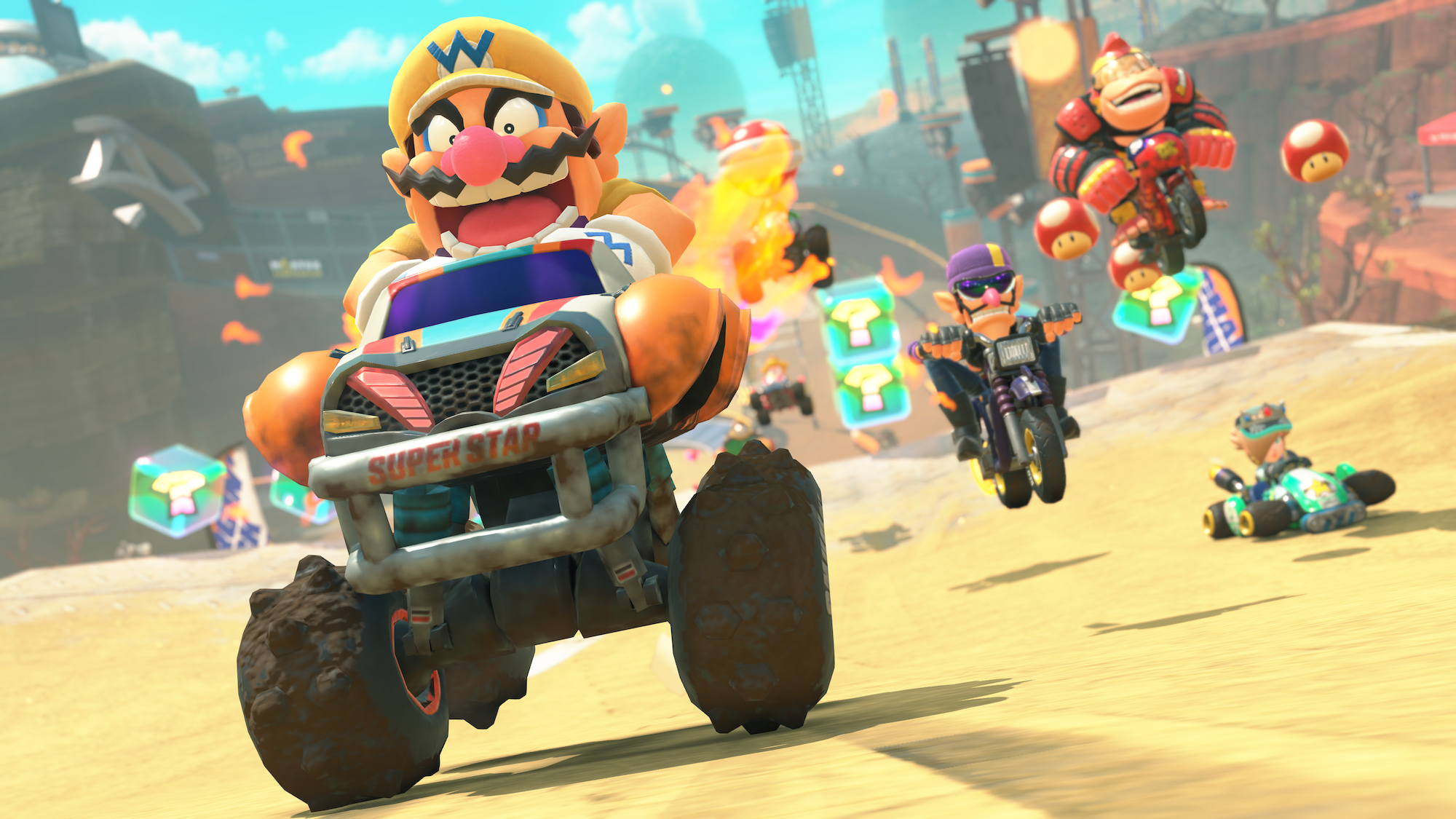 A screenshot from Mario Kart World.