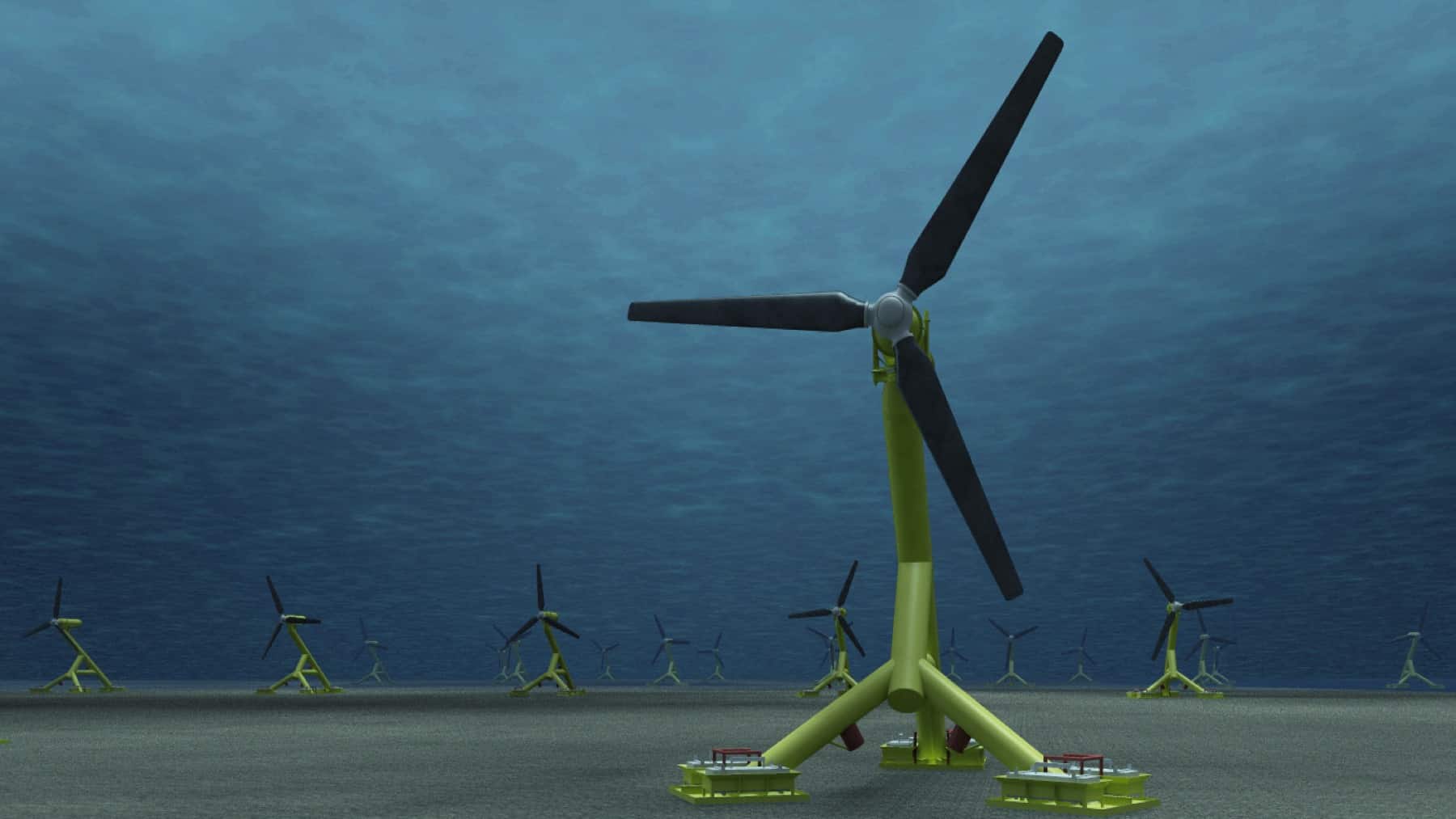 Ocean tides turned into steel giant turbines seabed