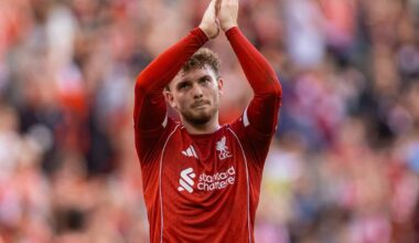 LIVERPOOL, ENGLAND - Monday, August 4, 2025: Liverpool's Harvey Elliott during a pre-season friendly match between Liverpool FC and Athletic Bilbao at Anfield. (Photo by David Rawcliffe/Propaganda)