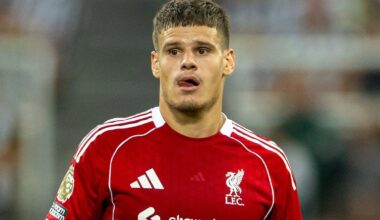 NEWCASTLE-UPON-TYNE, ENGLAND - Monday, August 25, 2025: Liverpool's Milos Kerkez during the FA Premier League match between Newcastle United FC and Liverpool FC at St James' Park. (Photo by David Rawcliffe/Propaganda)