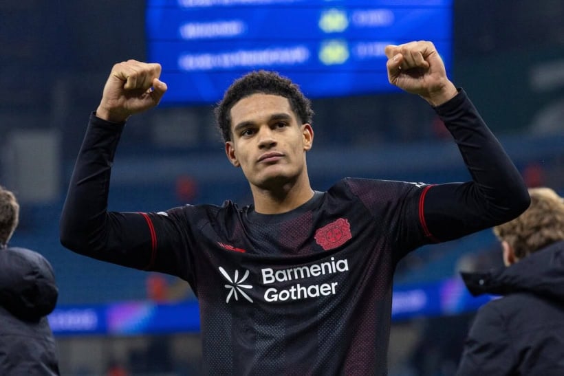 MANCHESTER, ENGLAND - Tuesday, November 25, 2025: Bayer Leverkusen's Jarell Quansah after the UEFA Champions League match between Manchester City FC and Bayer 04 Leverkusen FC at the City of Manchester Stadium. (Photo by David Rawcliffe/Propaganda)