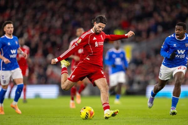 LIVERPOOL, ENGLAND - Wednesday, December 3, 2025: Liverpool's Dominik Szoboszlai during the FA Premier League match between Liverpool FC and Sunderland AFC at Anfield. (Photo by David Rawcliffe/Propaganda)