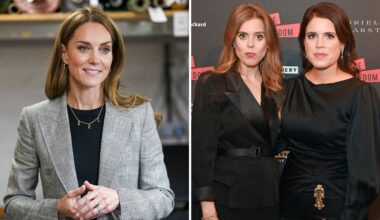 A composite of a picture of the Princess of Wales and a picture of Princess Eugenie and Beatrice together