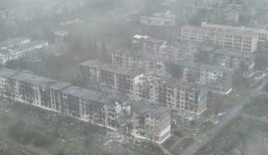 Exclusive drone footage shows devastated Ukrainian town almost encircled by Russian forces