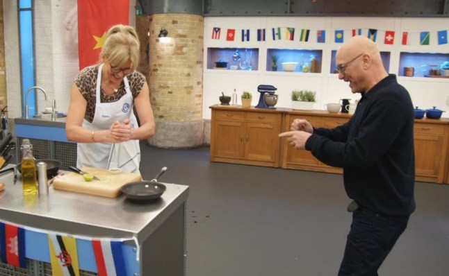 Penny Lancaster with Gregg Wallace on BBC Masterchef 2021