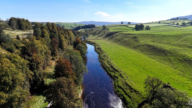 Green fields just outside Skipton, North Yorkshire.