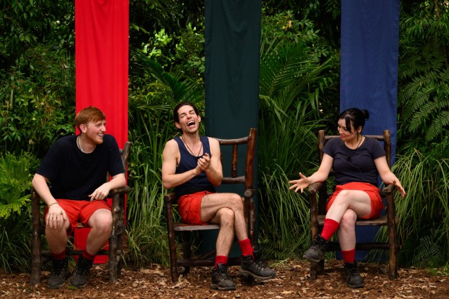 STRICT EMBARGO - NOT FOR USE BEFORE 22:35 GMT, 07 Dec 2025 - EDITORIAL USE ONLY Mandatory Credit: Photo by James Gourley/ITV/Shutterstock (16033857as) Bushtucker Trial - Angry Ginge, Tom Read Wilson and Shona McGarty 'I'm a Celebrity... Get Me Out of Here!' TV show, Series 26, Show 22, Australia - 06 Dec 2025