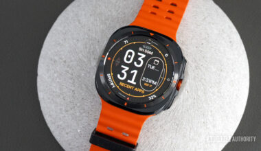 A Samsung Galaxy Watch Ultra displays the watch face Complicationist.