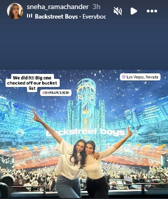 A screengrab of Sneha Ramchander's Instagram stories.