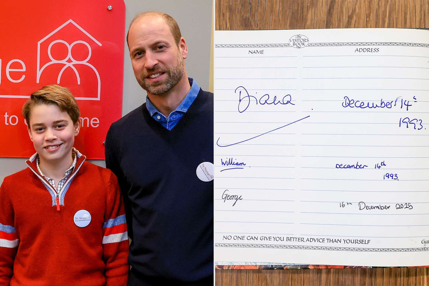 Prince George Signs Name Under Princess Diana’s During Charity Visit with Prince William