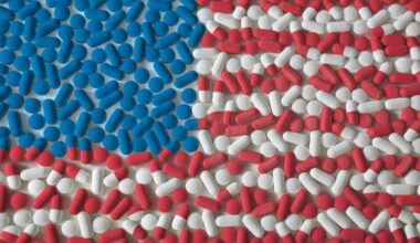 US flag made out of pills