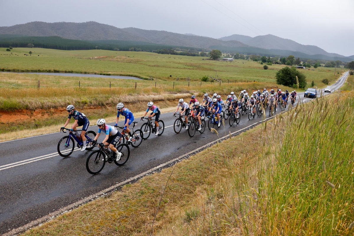An attentive Neve Parslow (ARA Skip Capital) at the front on stage 1 of the Tour of Bright