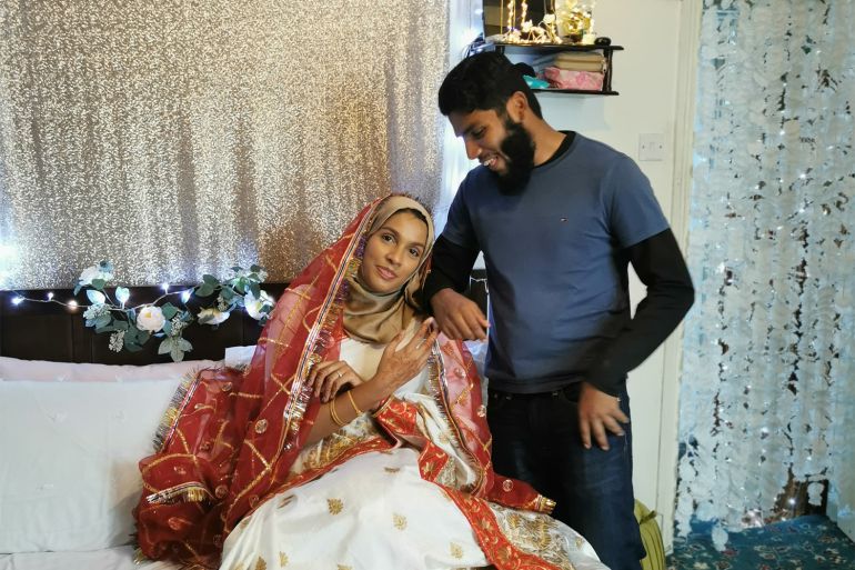 Shahmina Alam with Kamran Ahmed - Palestine Action linked hunger striker [Courtesy of Alam family]