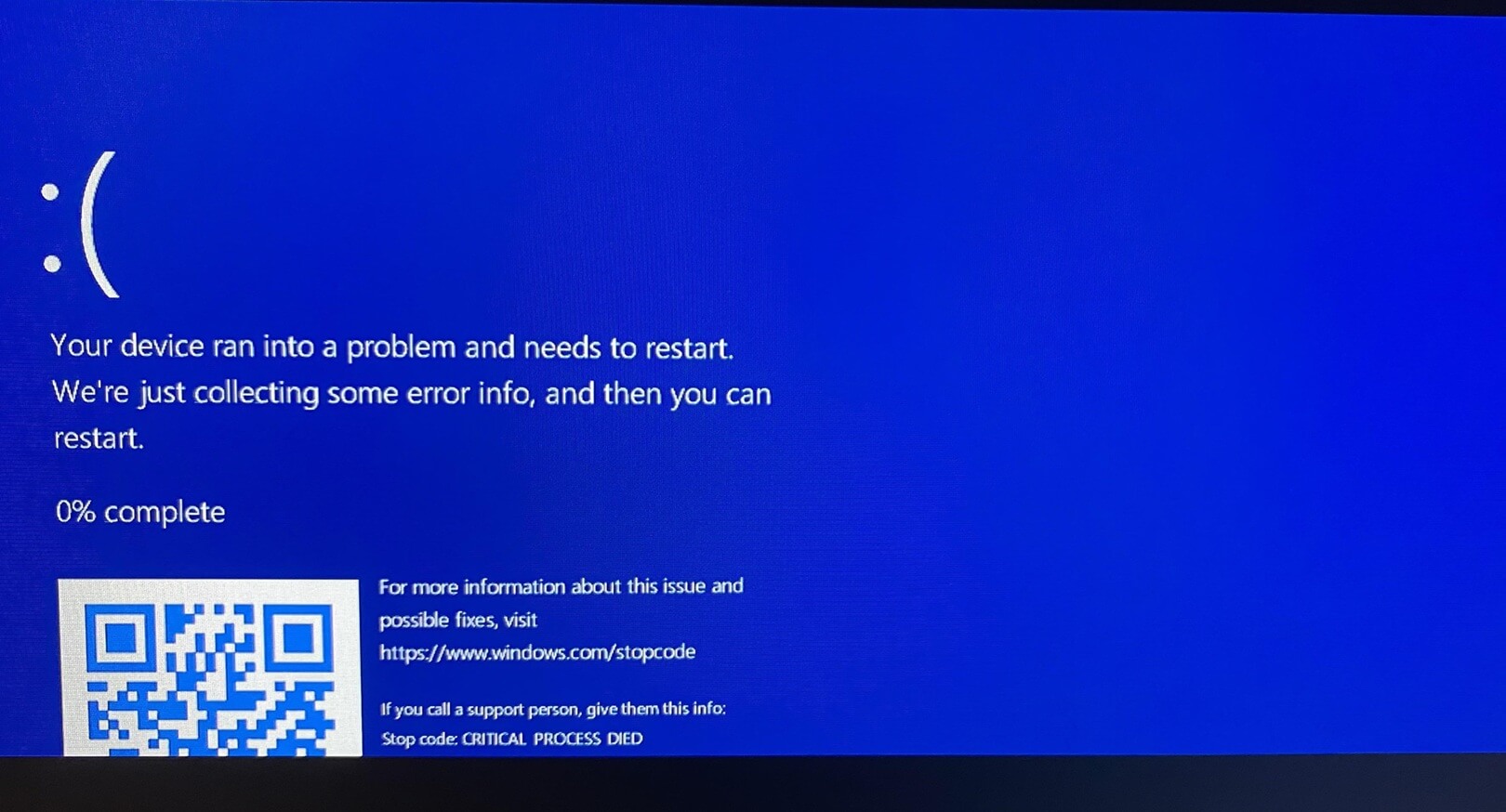 Windows 11 error screen