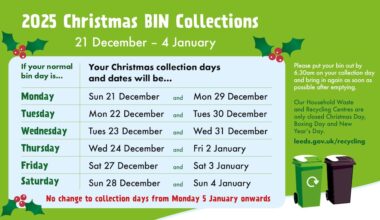 Bin change dates yule need to know this Christmas
