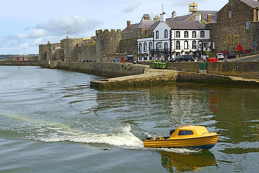 Caernarfon Castle, North Wales, UK. It belongs among Castles and Town Walls of King Edward in Gwynedd - UNESCO World Heritage site.