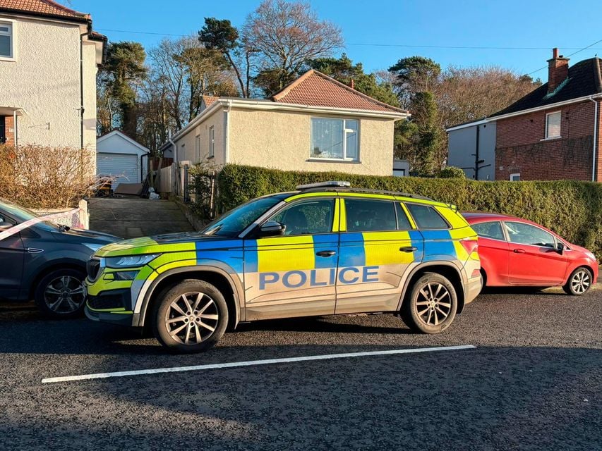 Emergency services at the scene in the Abbey Park area, Bangor. 

Photo: Olivia Peden 